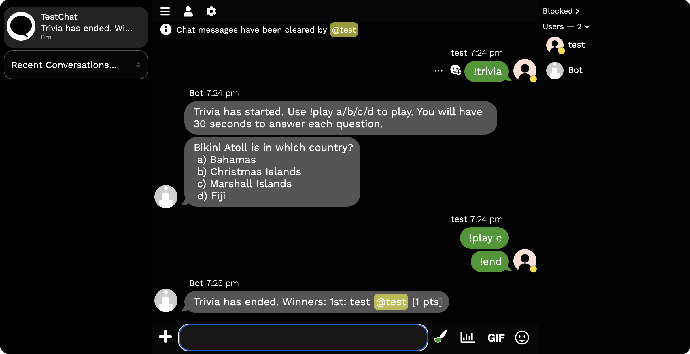 Trivia Example