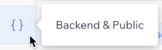Wix backend and public button
